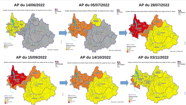 chronologie 2022 AP73 sécheresse