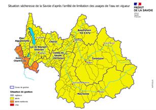 Carte sècheresse Savoie  