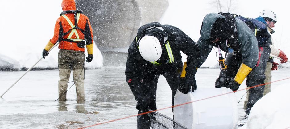 Pêche électrique de sauvetage lors de la vidange Mont-Cenis